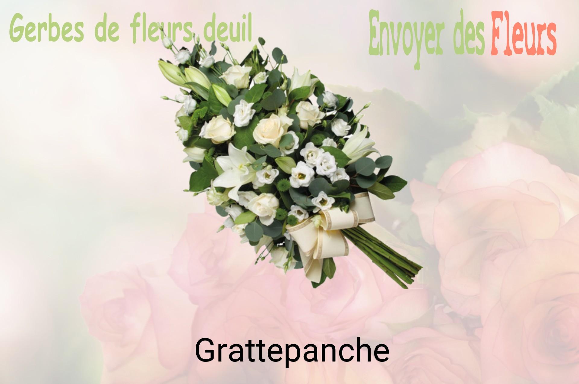 Gerbe de fleurs de deuil livrée à Grattepanche